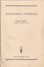 Petre Andrei - Sociologie generala - 1936 foto