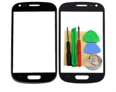 Sticla Display Fata Samsung Galaxy S3 MINI i8190 NEGRU + scule si folie ecran foto