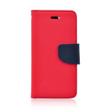 Husa Xiaomi Redmi Note 2 Flip Case Inchidere Magnetica Rosie, Piele Ecologica, Cu clapeta