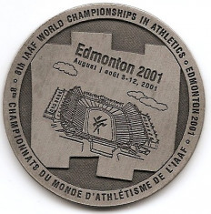 Medalie 8th IAAF World Championships In Athletics Edmonton 2001 - 52 mm (MB-17) foto