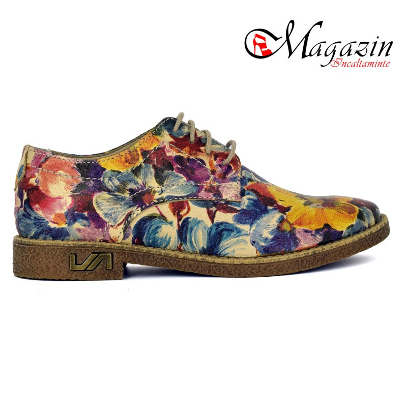 Pantofi Dama Piele Naturala - Prego - 117 Floral | arhiva Okazii.ro