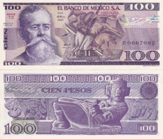 MEXIC 100 pesos 3 septembrie 1981 - serie TZ UNC!!! foto