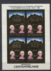 CENTRAL AFRICA 1983 BALOANE MONTGOLFIERE COTA MICHEL 100 EURO foto