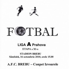 Program meci fotbal AFC BREBU - CONPET IZVOARELE 16.10.2010