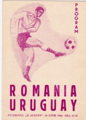Program meci fotbal ROMANIA - URUGUAY 19.06.1966 foto