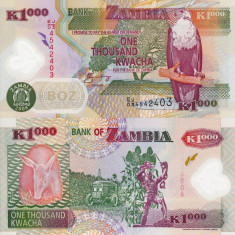 ZAMBIA 1.000 kwacha 2008 polymer UNC!!! foto