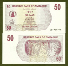 ZIMBABWE 50 DOLARI DOLLARS 2006 UNC [1] P-41 , necirculata foto