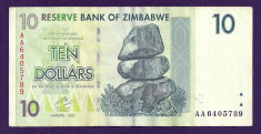 ZIMBABWE 10 DOLARI DOLLARS 2007 [14] P-67 , VF+ foto