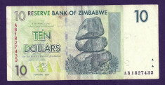 ZIMBABWE 10 DOLARI DOLLARS 2007 [21] P-67 , VF foto