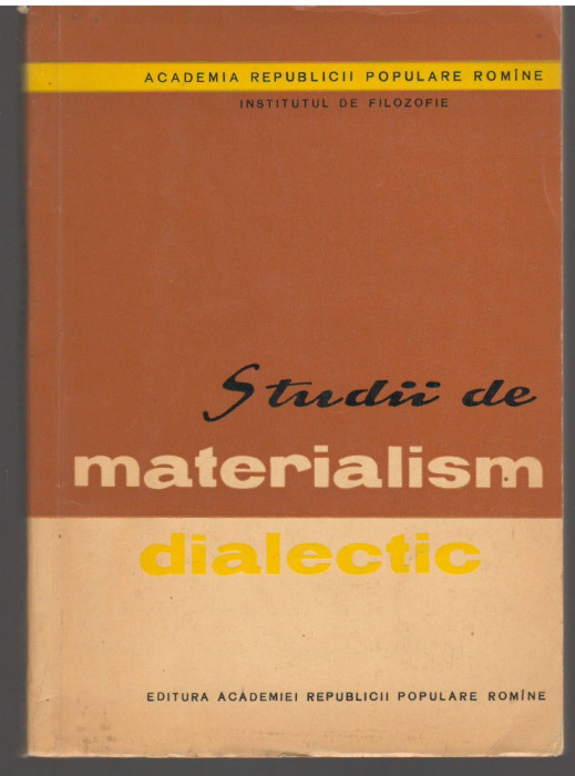C6697 STUDII DE MATERIALISM DIALECTIC