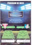 Program meci fotbal UTA ARAD - PANDURII TG.JIU 22.09.2015 (Cupa Romaniei)