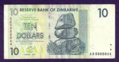 ZIMBABWE 10 DOLARI DOLLARS 2007 [19] P-67 , VF foto