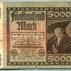 A 267 BANCNOTA-GERMANIA - 5000 MARK- anul 1922 -SERIA 127956-starea care se vede