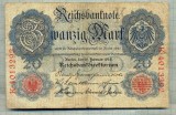 A 280 BANCNOTA-GERMANIA - 20 MARK- anul 1914 -SERIA 4013292-starea care se vede, Europa