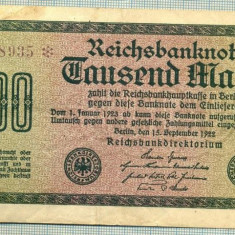 A 273 BANCNOTA-GERMANIA - 1000 MARK- anul 1922 -SERIA 208935-starea care se vede