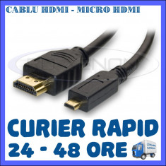 CABLU HDMI TATA - MICRO HDMI TATA - 1,5 METRI - PT. CAMERA SPORT SJCAM, GOPRO