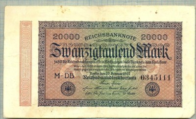 A 257 BANCNOTA-GERMANIA -20 000 MARK-anul 1923-SERIA 0345111-starea care se vede foto