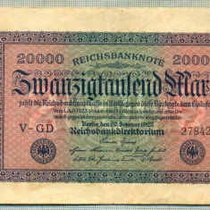 A 263 BANCNOTA-GERMANIA -20 000 MARK-anul 1923-SERIA 278429-starea care se vede