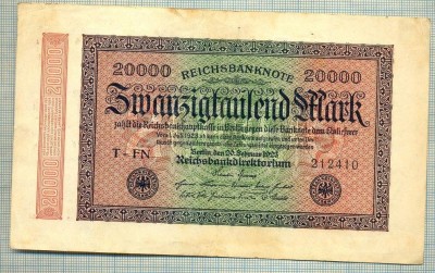 A 291 BANCNOTA-GERMANIA -20 000 MARK-anul 1923-SERIA 212410-starea care se vede foto