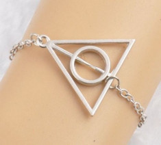 Bratara Harry Potter - Deathly Hallows - Culoare Argintiu foto