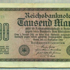 A 269 BANCNOTA-GERMANIA - 1000 MARK- anul 1922 -SERIA 048721-starea care se vede