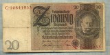 A 268 BANCNOTA-GERMANIA- 20 MARK- anul 1929 -SERIA 16841933 -starea care se vede