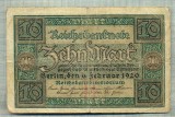 A 286 BANCNOTA-GERMANIA - 10 MARK- anul 1920 -SERIA 7080742-starea care se vede