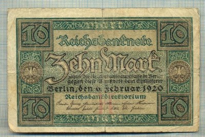 A 286 BANCNOTA-GERMANIA - 10 MARK- anul 1920 -SERIA 7080742-starea care se vede foto