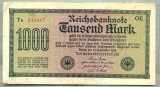 A 277 BANCNOTA-GERMANIA - 1000 MARK- anul 1922 -SERIA 243607-starea care se vede, Europa