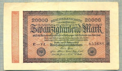 A 293 BANCNOTA-GERMANIA -20 000 MARK-anul 1923-SERIA 853688-starea care se vede foto