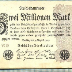 A 298 BANCNOTA-GERMANIA-2 MILLIONEN MARK-anul1923-SERIA FARA-starea care se vede