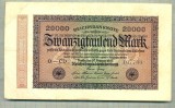 A 252 BANCNOTA-GERMANIA -20 000 MARK- anul 1923-SERIA 107733-starea care se vede, Europa