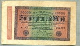 A 287 BANCNOTA-GERMANIA -20 000 MARK-anul 1923-SERIA 062702-starea care se vede