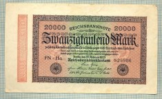A 299 BANCNOTA-GERMANIA -20 000 MARK-anul 1923-SERIA 828906-starea care se vede