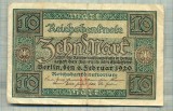 A 283 BANCNOTA-GERMANIA - 10 MARK- anul 1920 -SERIA 6592235-starea care se vede, Europa