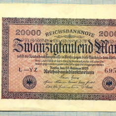 A 294 BANCNOTA-GERMANIA -20 000 MARK-anul 1923-SERIA 695607-starea care se vede