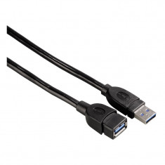 Cablu extensie Hama, USB 3.0, 3 m, Negru foto