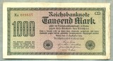 A 275 BANCNOTA-GERMANIA - 1000 MARK- anul 1922 -SERIA 099657-starea care se vede, Europa