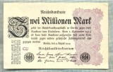 A 295 BANCNOTA-GERMANIA-2 MILLIONEN MARK-anul1923-SERIA FARA-starea care se vede, Europa