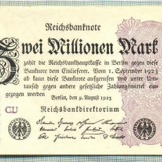 A 295 BANCNOTA-GERMANIA-2 MILLIONEN MARK-anul1923-SERIA FARA-starea care se vede