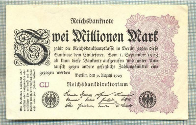 A 295 BANCNOTA-GERMANIA-2 MILLIONEN MARK-anul1923-SERIA FARA-starea care se vede foto