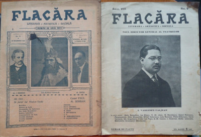 Revista Flacara , nr. 9 din 1923 si nr. 11 din 1913 , 2 numere omagiale + pliant foto