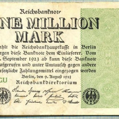 A 309 BANCNOTA-GERMANIA- 1 MILLION MARK-anul1923-SERIA FARA-starea care se vede