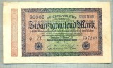 A 311 BANCNOTA-GERMANIA -20 000 MARK-anul 1923-SERIA 697280-starea care se vede, Europa