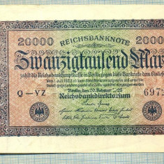 A 311 BANCNOTA-GERMANIA -20 000 MARK-anul 1923-SERIA 697280-starea care se vede