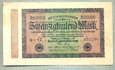 A 311 BANCNOTA-GERMANIA -20 000 MARK-anul 1923-SERIA 697280-starea care se vede foto