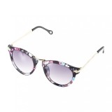 Ochelari soare DAMA model retro black flower style plastic detaliu metal, Femei