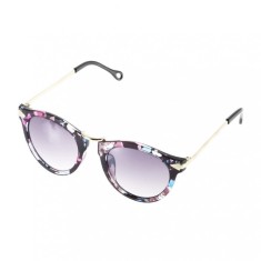 Ochelari soare DAMA model retro black flower style plastic detaliu metal
