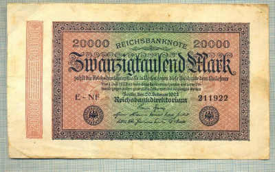 A 349 BANCNOTA-GERMANIA -20 000 MARK-anul 1923-SERIA 211922-starea care se vede foto