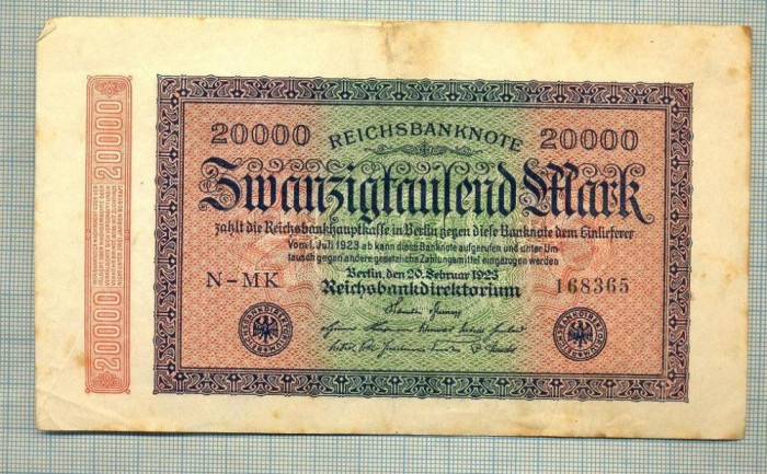 A 350 BANCNOTA-GERMANIA -20 000 MARK-anul 1923-SERIA 168365-starea care se vede